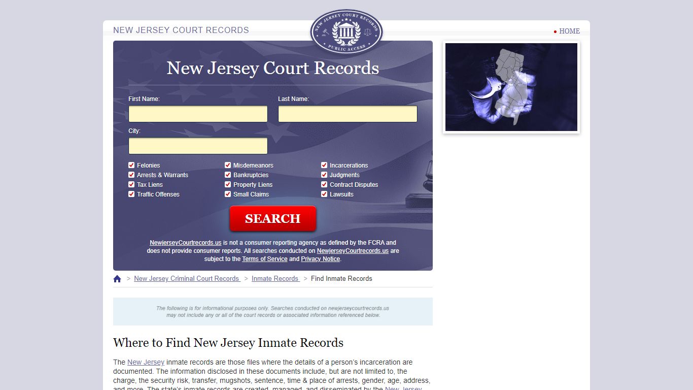 New Jersey Inmate Search | NewjerseyCourtRecords.us